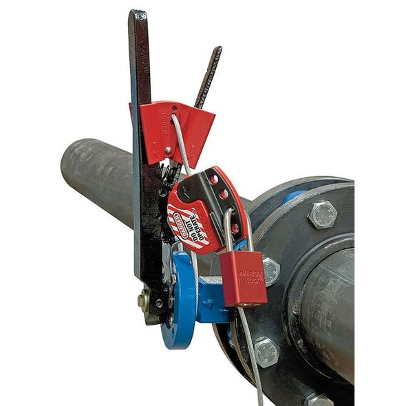 Master Lock Butterfly Valve Lockout,Universal,Red S3921