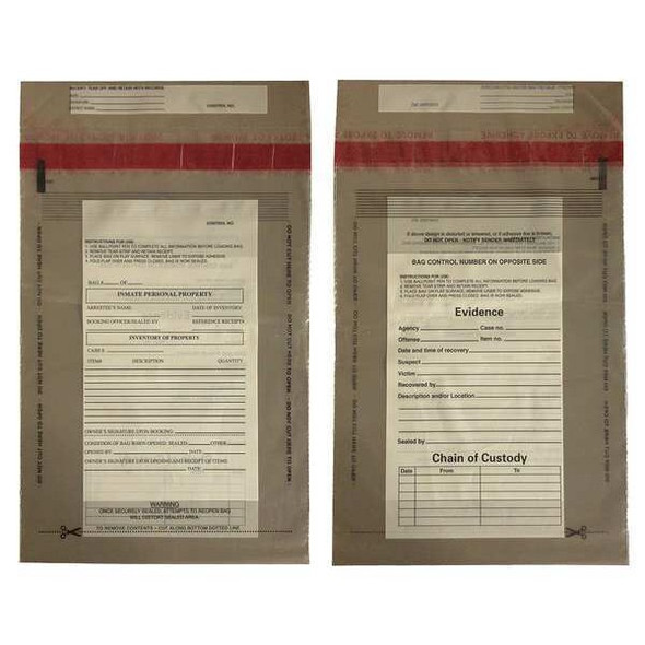 Cortech Evidence Bag,Dual Sided,8 x 5 In,PK100 C-3-2050