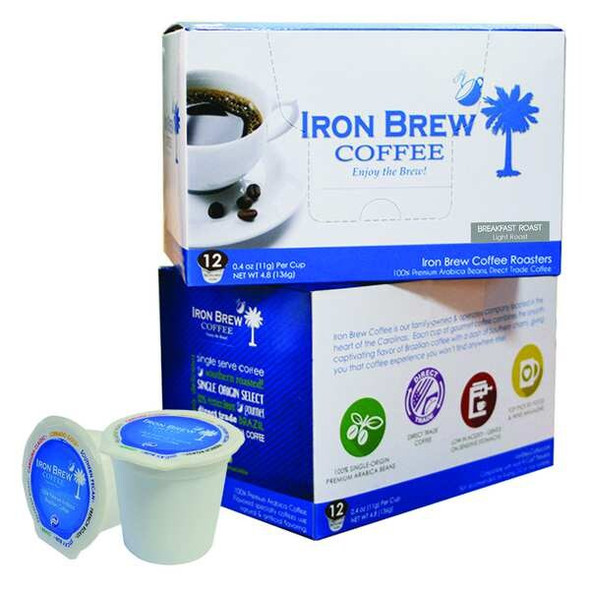 Iron Brew Coffee,0.12 oz. Net Weight,Ground,PK12 C-1CT-12BRSS