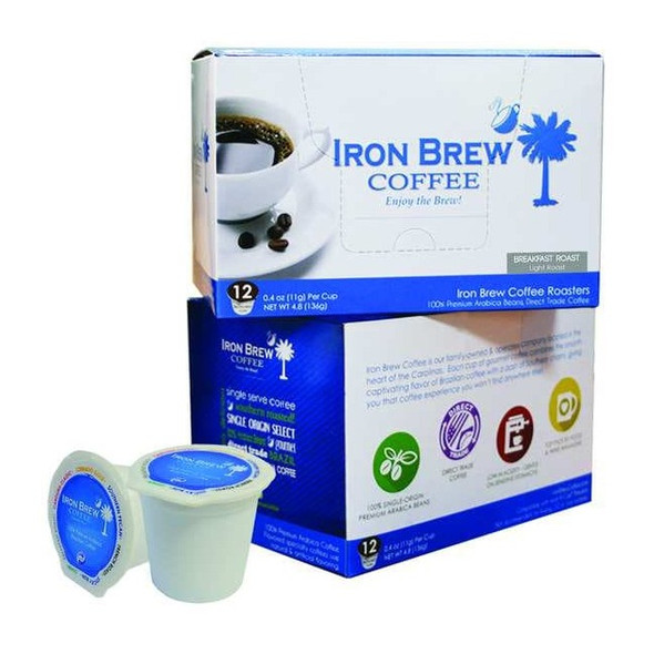 Iron Brew Coffee,0.12 oz. Net Weight,Ground,PK12 C-1CT-12BRSS