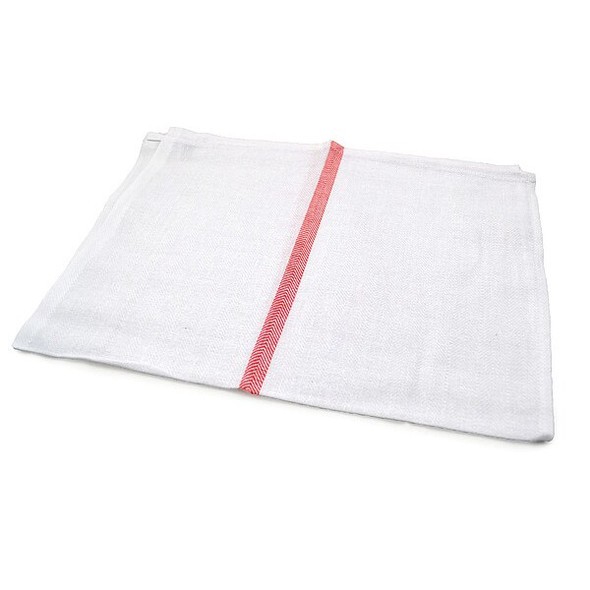 R & R Textile Glass Towel,26" L,Cotton,Red/White,PK12 31505