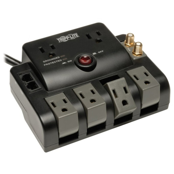 Tripp Lite Power Strip, Surge, 6 5-15R, 5-15P, 6 ft., Black TLP606RNET