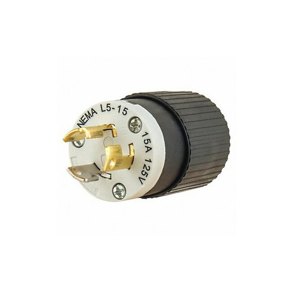 Bryant Locking Plug,Black/Wht,125VAC,0.5 HP,15A 4721NP