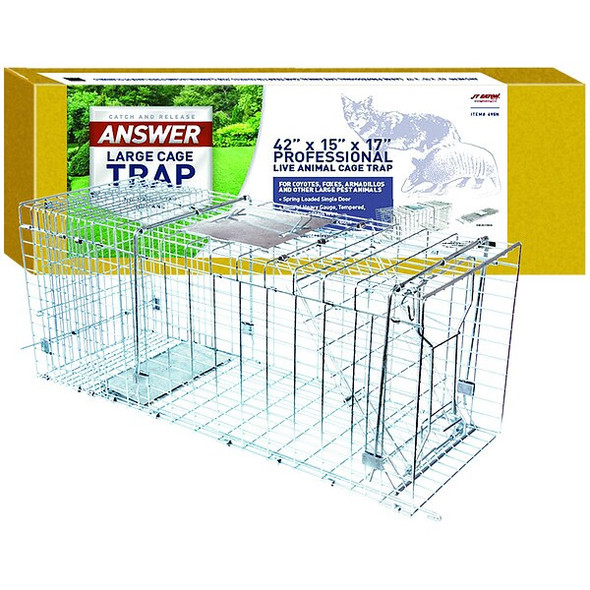 Jt Eaton Live Animal Trap,17 in H,15 in W,Silver 495N Jt Eaton Live Animal Trap,17 in H,15 in W,Silver 495N