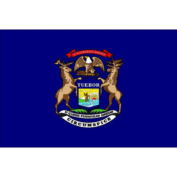 Annin Flagmakers Michigan State Flag,3x5 Ft 142660 Annin Flagmakers Michigan State Flag,3x5 Ft 142660