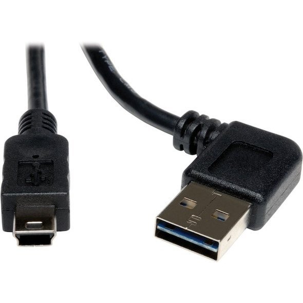 Tripp Lite Right Angle USB Cable,Black,6ft L UR030-006-RA Tripp Lite Right Angle USB Cable,Black,6ft L UR030-006-RA