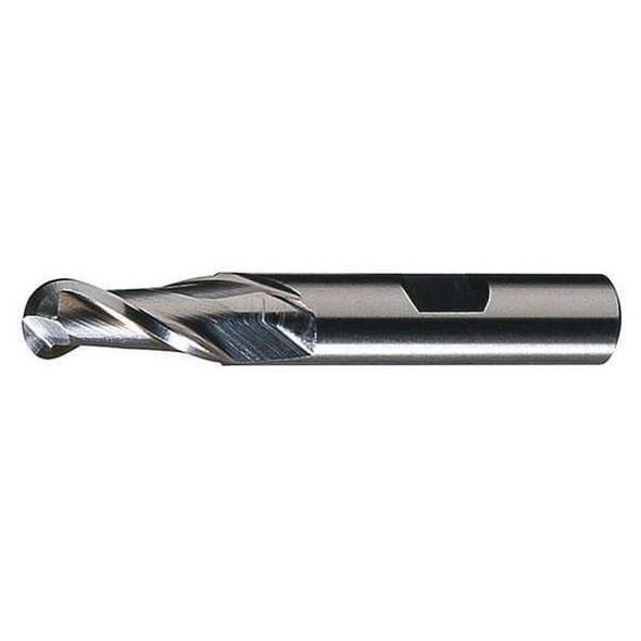 2-Flute HSS Ball Nose Single End Mill Cleveland HG-2B Bright 3/8x3/8x3/4x2-1/2