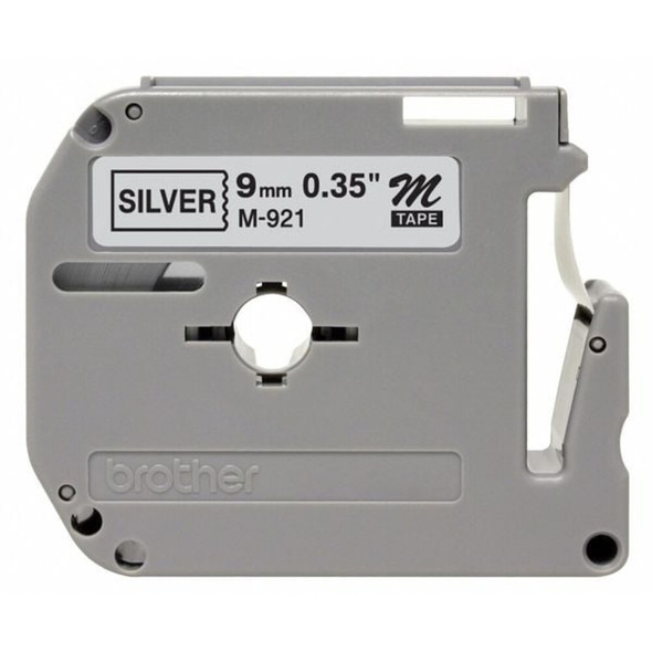 Brother Label-Ribbon Cartridge, Silver, 3-8 in W M921
