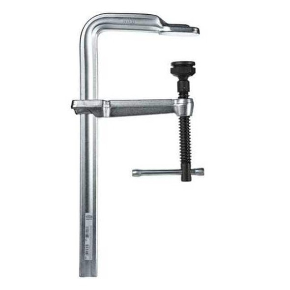 Bar Clamp, Max Jaw Opening 16 in, Throat Depth 5 1/2 in, Steel Handle