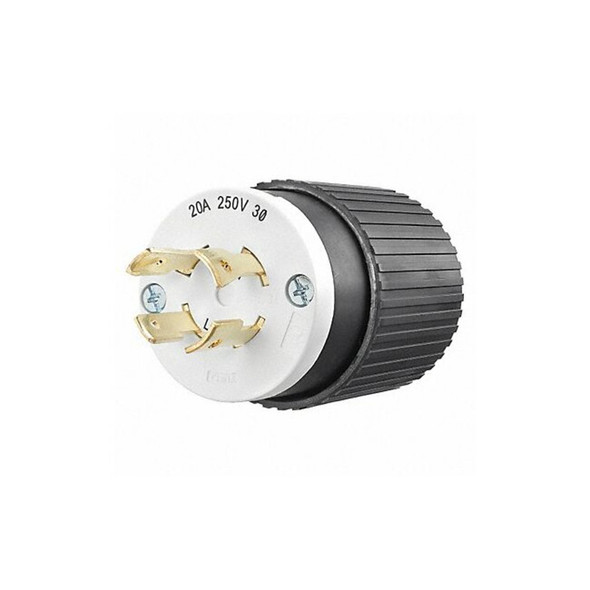 Bryant Locking Plug,Black/Wht,250VAC,3.0 HP,20A 71520NP