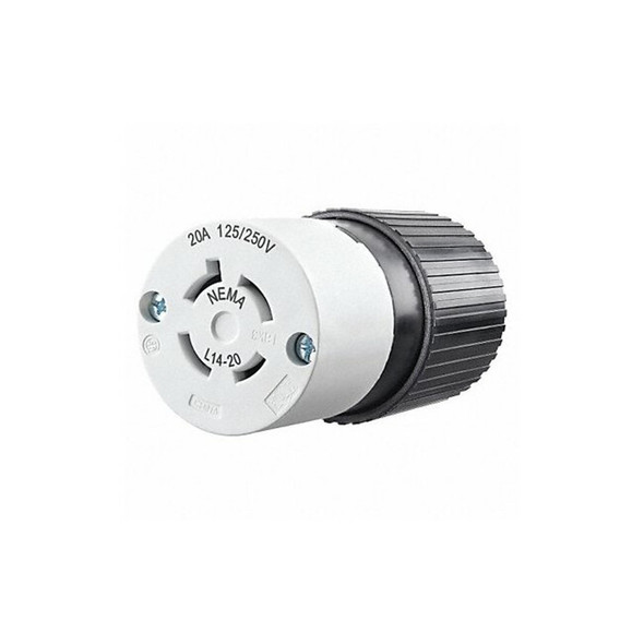 Bryant Locking Connector,Black/White,Nylon,20A 71420NC
