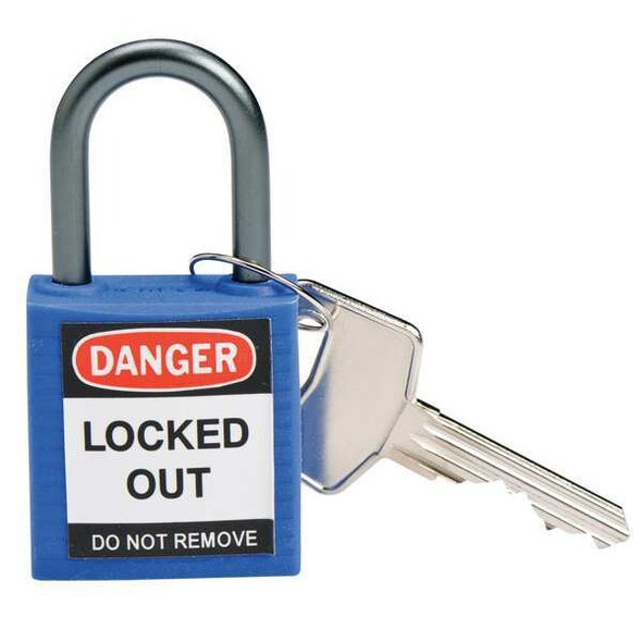 Brady Lockout Padlock,KD,Blue,1-2/5"H,PK6 118929 Brady Lockout Padlock,KD,Blue,1-2/5"H,PK6 118929