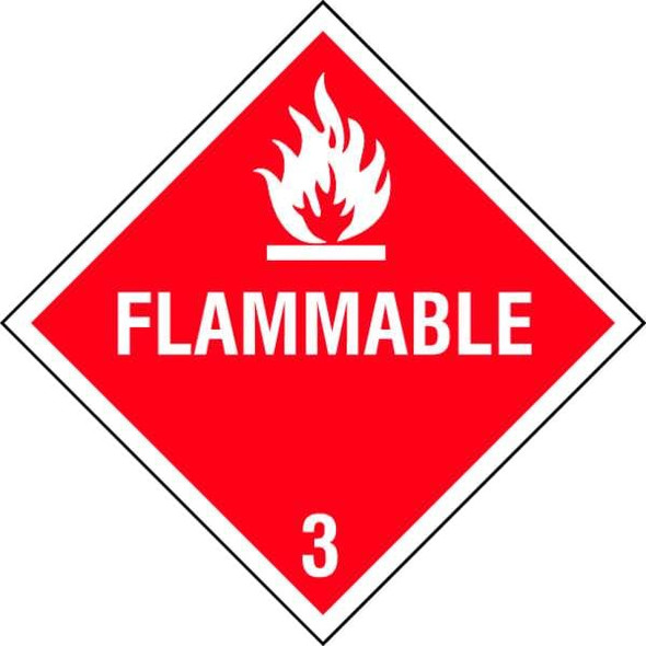 DOT Container Placard, Flammable, Rigid Styrene, 10-4/5" W x 10-4/5" H
