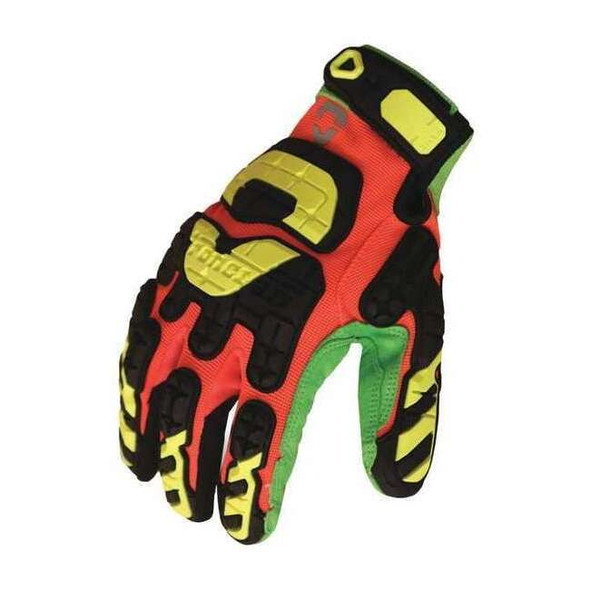 Impact Gloves,2XL,Hi-Vis Orange/Green,PR