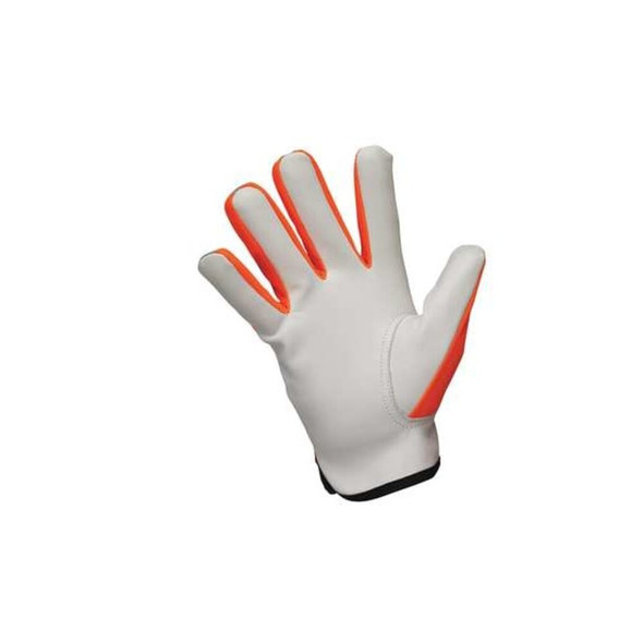 Leather Drivers Gloves, Shirred Slip-On Cuff, Keystone Thumb, White, M, 1 PR  36111M