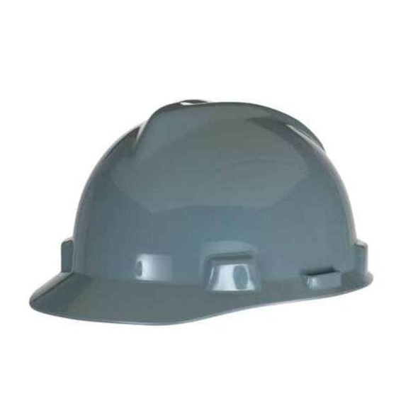 Msa Safety V-Gard Slotted Cap, Staz-On Suspension, Type I, Class E, Gray 463948