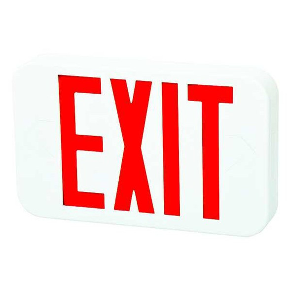 Exit Sign, White, 1 or 2 Face(s), LED, Wall/Ceiling Mount, Nickel Cadmium