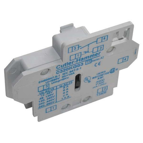 Eaton Cutler-Hammer Auxiliary Contacts, 1NO-1NC, Size00-2 C320KGS3