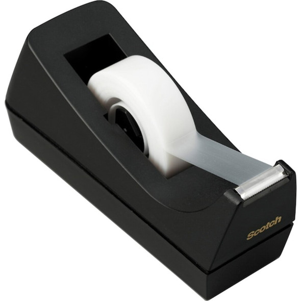 Desktop Tape Dispenser, Fits Up to 3-4 in Tape, Weighted Base, Black  C38BK