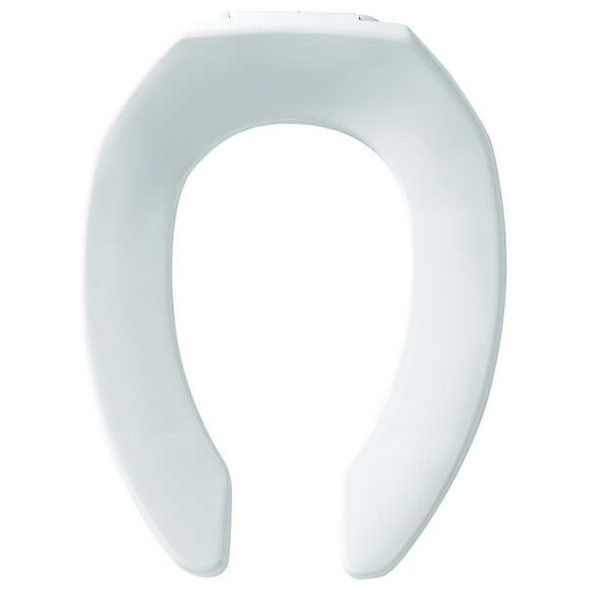 Toilet Seat Without Cover, Non Self-Sustaining Check Hinge, Elongated, White
