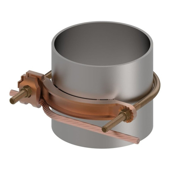 Burndy Pipe Ground Clamp, 4AWG, 7.5In, Type: COMMERCIAL GAR3905BU