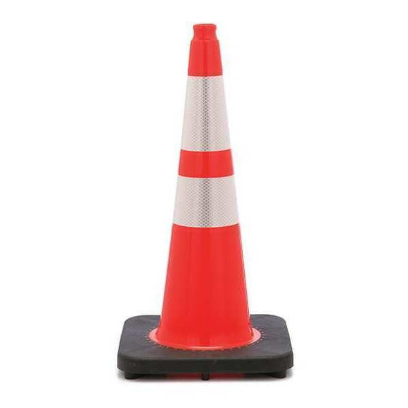 Traffic Cone, PVC, High-Intensity Prismatic, 28 in Height, 10 lb, Orange