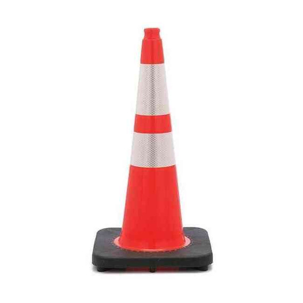 Traffic Cone, PVC, High-Intensity Prismatic, 28 in Height, 10 lb, Orange