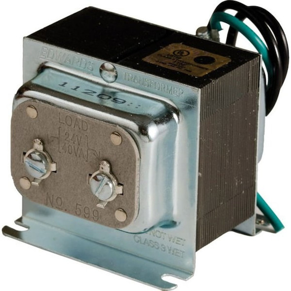Edwards Signaling Class 2 Transformer, 40 VA, Not Rated, 24V AC, 120V AC 599
