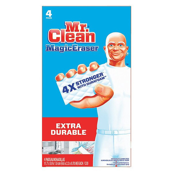 Mr. Clean Scrubber Sponge, Extra Durable, White, 4-3/5"X2-3/10",PK32 82038