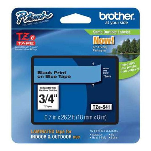 Brother Label/Ribbon Cartridge, Blue, Gloss, 3/4 in W TZE541G