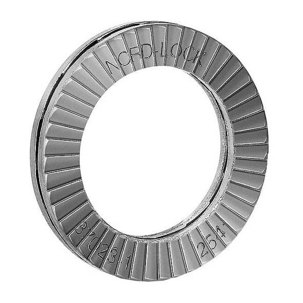Wedge Lock Washer, For Screw Size 1/4 in Steel, Plain Finish, 10 PK