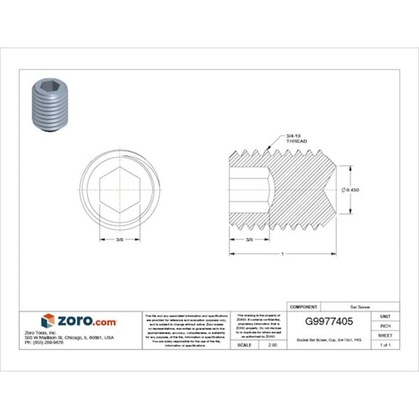 Manufacturer Varies ScktStScrw,Cup Pt Type,3-4"-10,1" L,PK5 U07840.075.0100