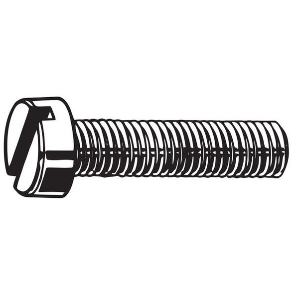 M1.6-0.35 x 4 mm Slotted Cheese Machine Screw, Plain 18-8 Stainless Steel, 25 PK