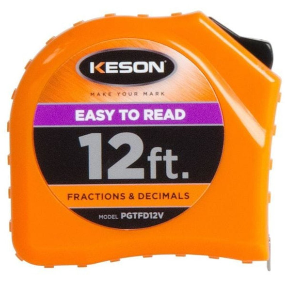 Keson 12 ft Tape Measures, 5-8 in Blade PGTFD12V