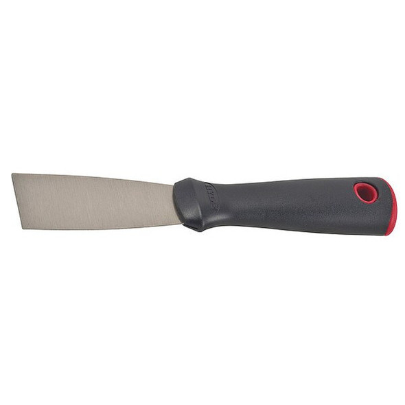 Putty Knife, Length 7 1/2 in, Blade Width 1 1/2 in, Carbon Steel, Black