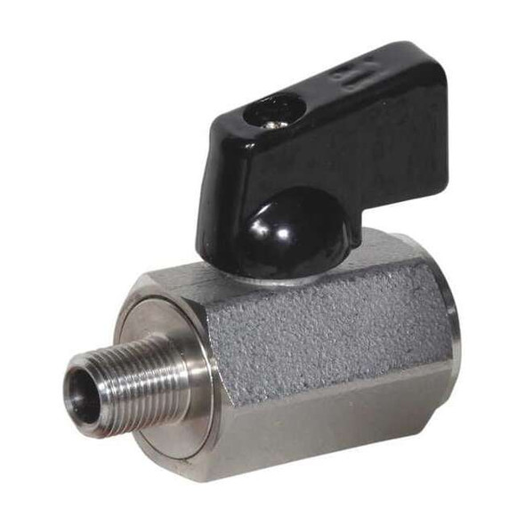 1/2" FNPT x MNPT Stainless Steel Mini Ball Valve Inline