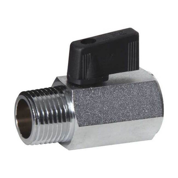 1/2" FNPT x MNPT Nickel Brass Mini Ball Valve Inline