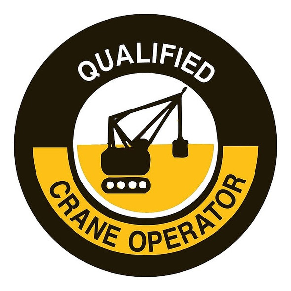 Brady Hard Hat Label, Vinyl, Circle, White 42262