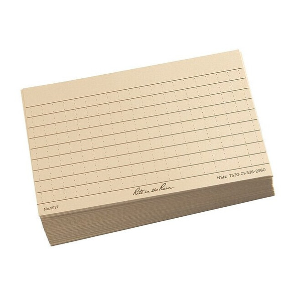Rite in the Rain 3" x 5" Ruled Index Cards, Pk100 991T