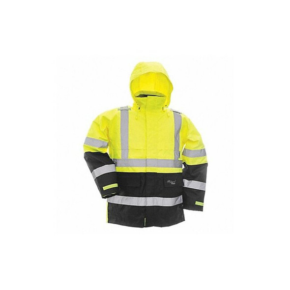 Viking Rain Jacket,Class 3, Type R,Blk/Ylw,XL D6335JG-XL Viking Rain Jacket,Class 3, Type R,Blk/Ylw,XL D6335JG-XL
