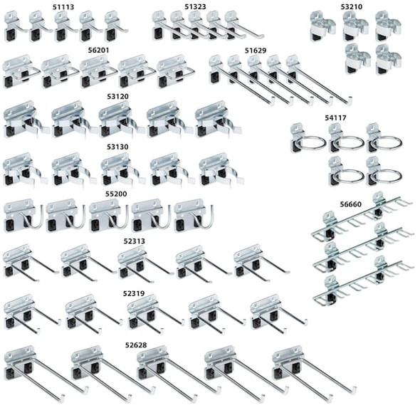 Triton Products 63 Pc. Steel Pegboard Hook Assortment for LocBoard LH2-KIT