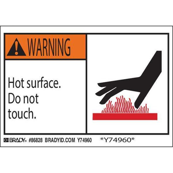 Brady Machine/Equipment Labl,3-1/2inHx5inW,PK5 86828