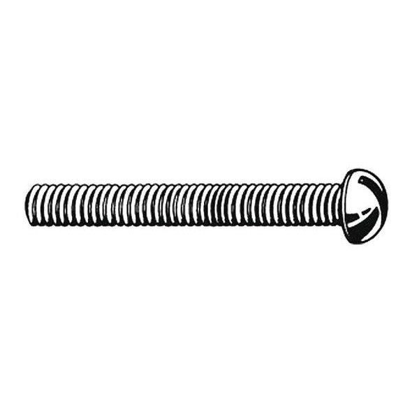 #10-24 x 3/4 in Slotted Round Machine Screw, Plain Brass, 50 PK