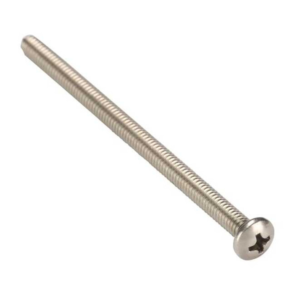 #8-32 x 2 3/4 in Phillips Pan Machine Screw, Plain 18-8 Stainless Steel, 100 PK