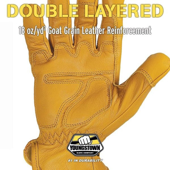 Youngstown Glove Co Arc Flash Gloves, Goat Grain Leather, Slip-On Cuff Tan, 2XL, 1 PR 12-3265-60-XXL