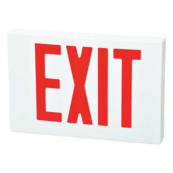 Exit Sign, White, 1 or 2 Face(s), LED, Universal Mount, Not Battery Powered
