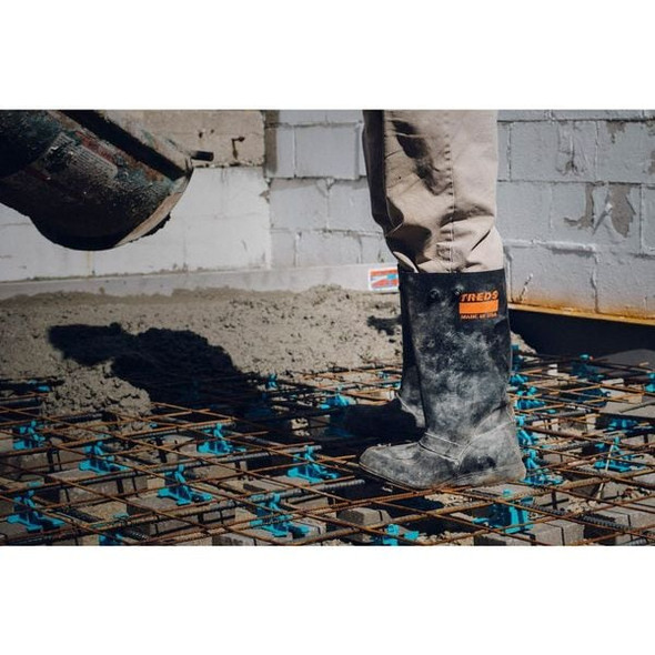 Overboots, Plain Toe, 17 in Height, Snap Tab Closure, Block-Tread Sole, Black, L/XL