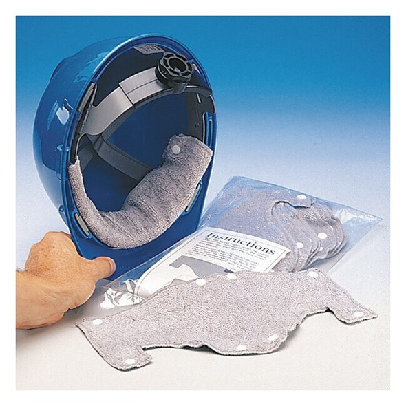 Msa Safety Hard Hat Sweatband, (10/pkg), Terry Cloth, Gray 696688