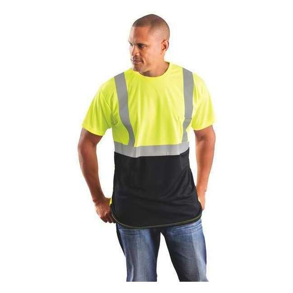 Occunomix T-Shirt, 2, R, Polyester, Yellow, 3XL LUX-SSETPBK-Y3X