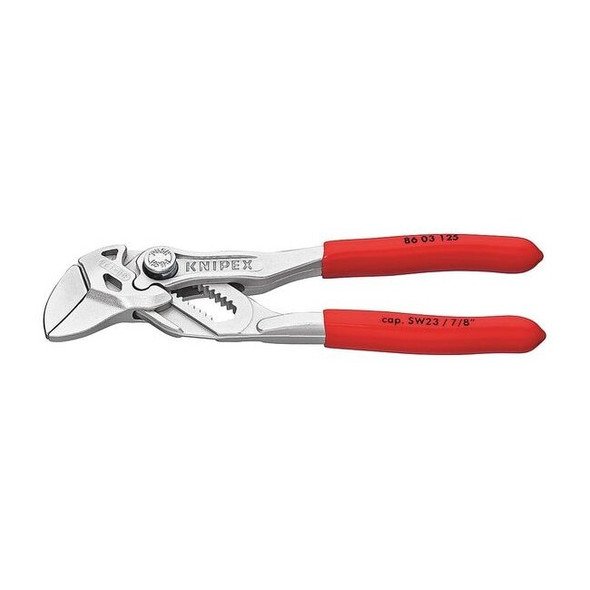 Knipex 5 in V-Jaw Plier Wrench Smooth, Plastic Grip 86 03 125 SBA